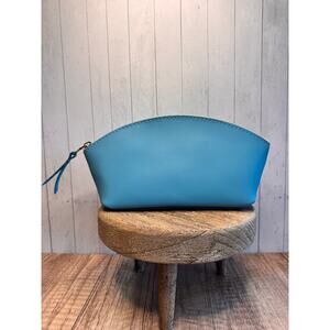 Portland Leather PARADISE BLUE Eclipse Makeup Bag FAST SHIP Leather Bag NEW